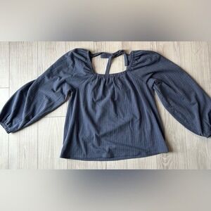 Madewell Blue Balloon Sleeve Top Size M